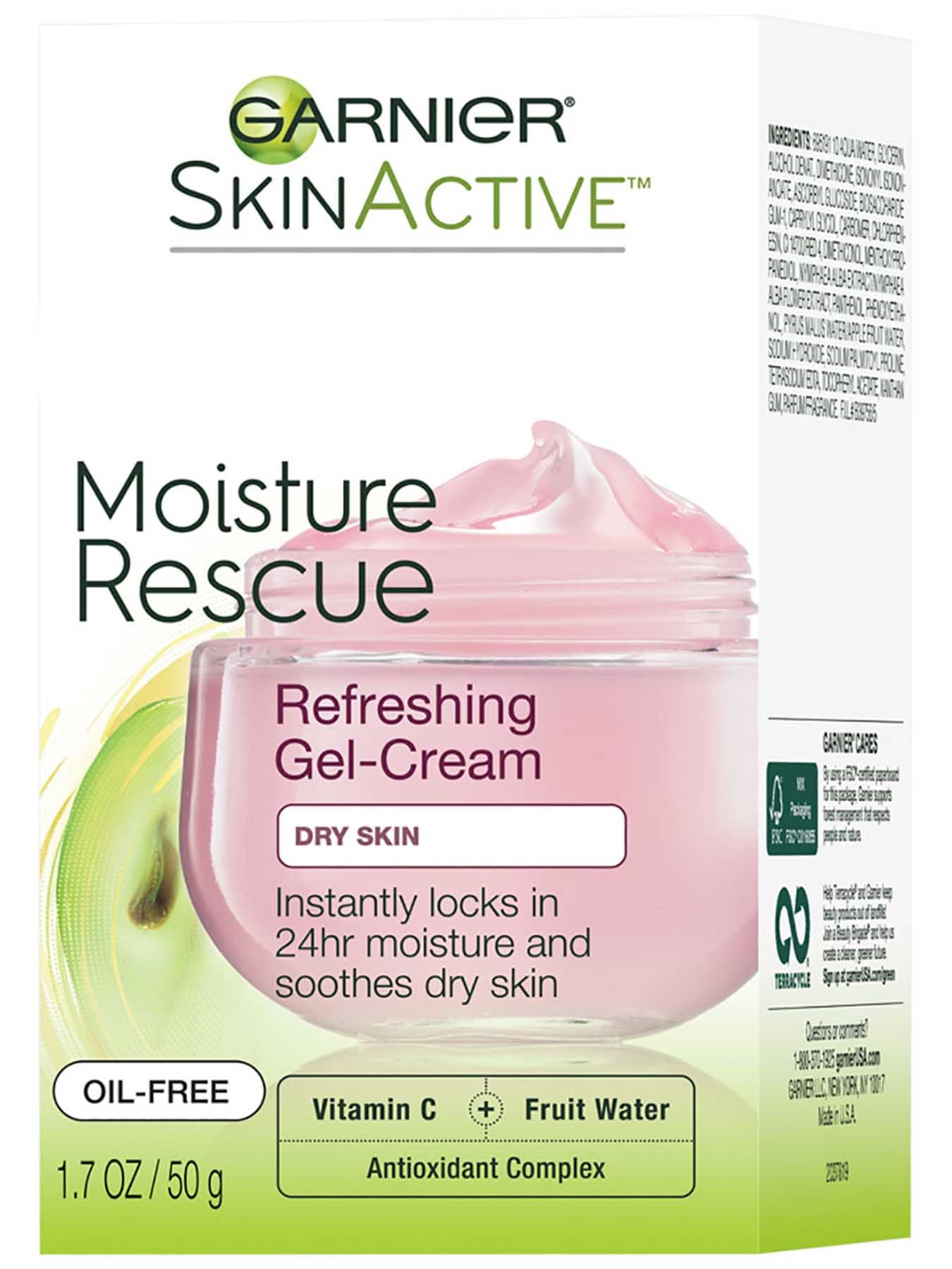 Left Side view of Moisture Rescue Refreshing Gel Cream, Dry Skin.